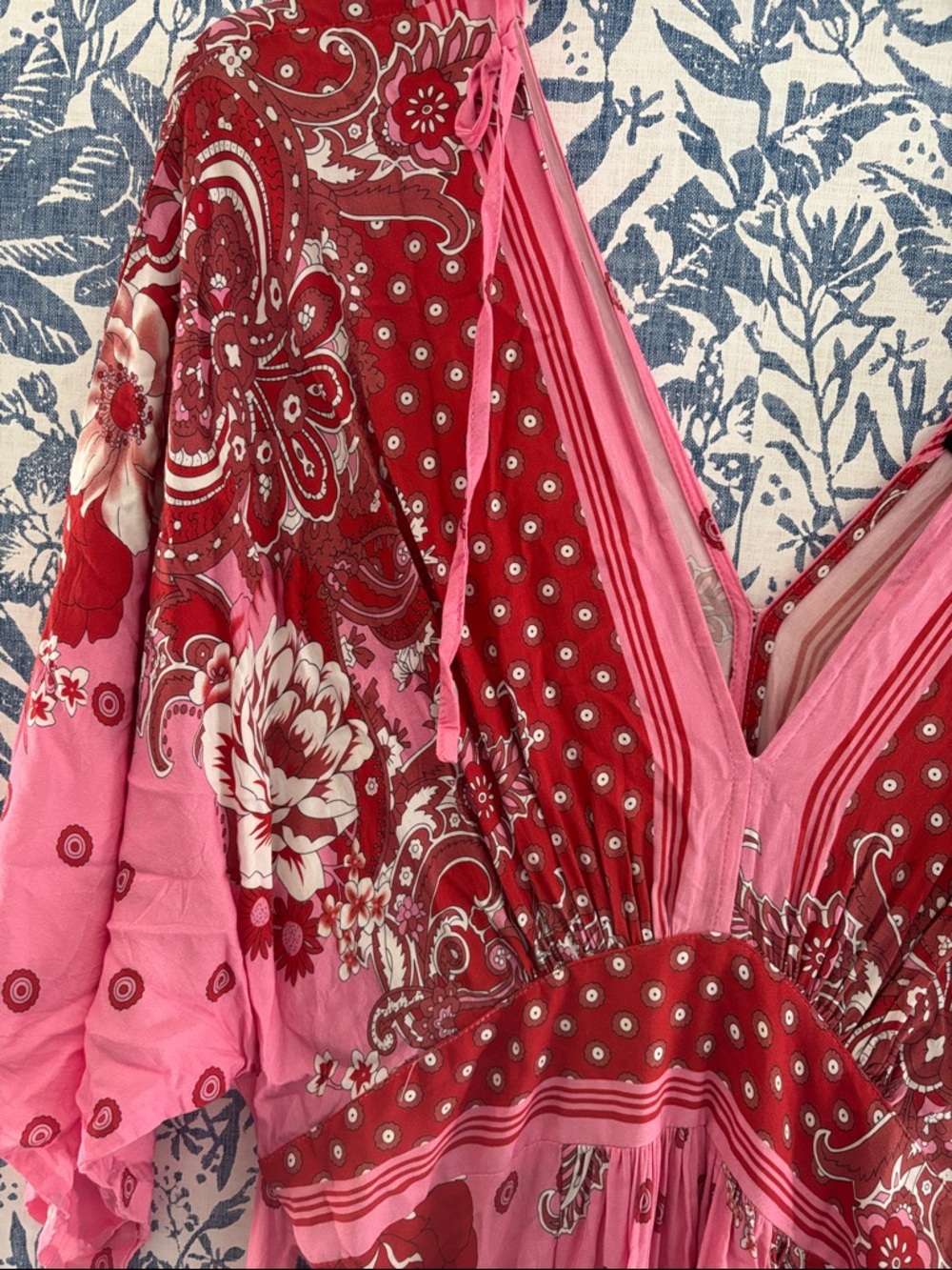 Vici- AAKAA Pink V-Neck Floral Maxi Dress XL - Picture 3 of 3